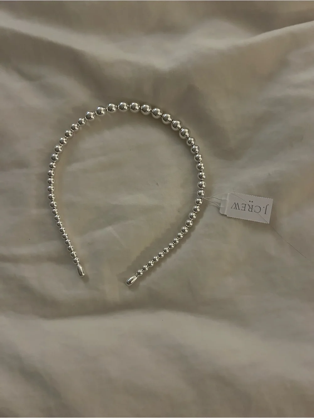 J. Crew Silver metallic Beaded Headband
